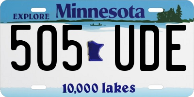 MN license plate 505UDE