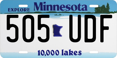 MN license plate 505UDF