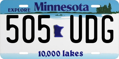 MN license plate 505UDG