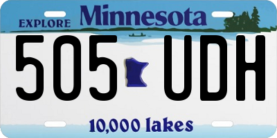 MN license plate 505UDH