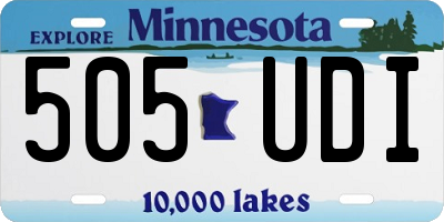 MN license plate 505UDI