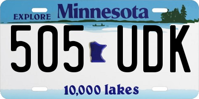 MN license plate 505UDK
