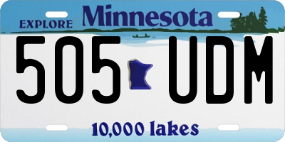 MN license plate 505UDM