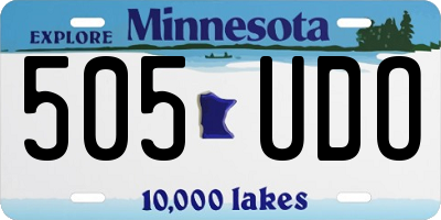 MN license plate 505UDO