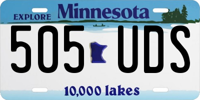 MN license plate 505UDS