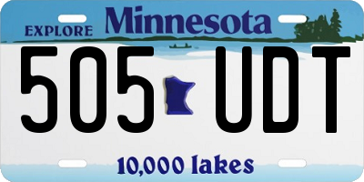 MN license plate 505UDT