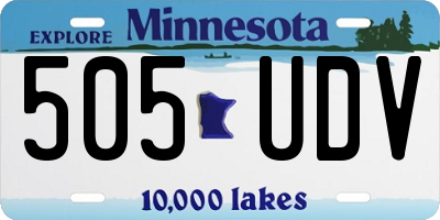 MN license plate 505UDV