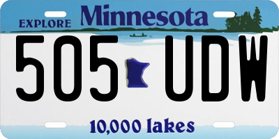 MN license plate 505UDW