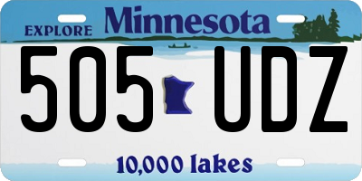 MN license plate 505UDZ