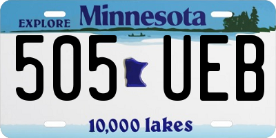 MN license plate 505UEB
