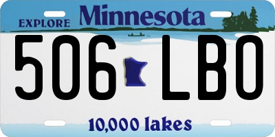 MN license plate 506LBO