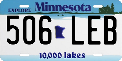 MN license plate 506LEB