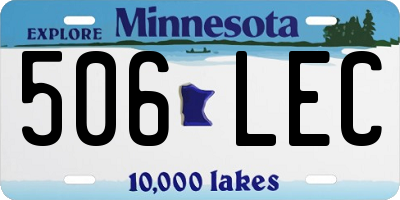 MN license plate 506LEC