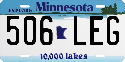 MN license plate 506LEG