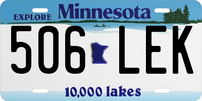 MN license plate 506LEK