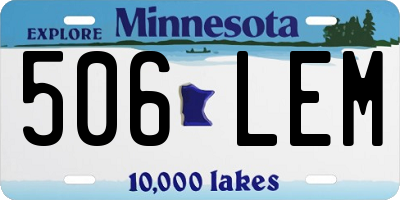 MN license plate 506LEM