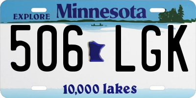 MN license plate 506LGK