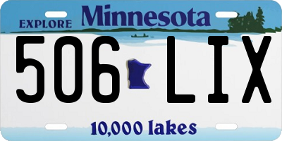 MN license plate 506LIX