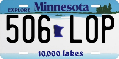 MN license plate 506LOP