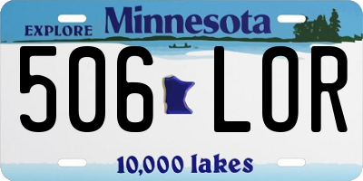 MN license plate 506LOR