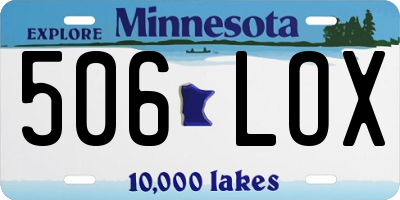 MN license plate 506LOX