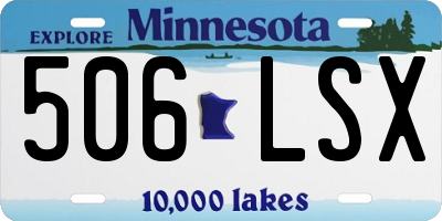 MN license plate 506LSX