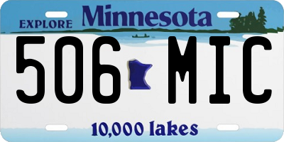 MN license plate 506MIC