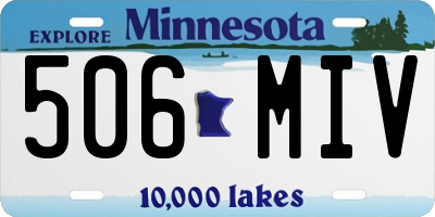 MN license plate 506MIV