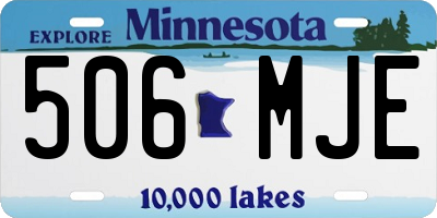 MN license plate 506MJE