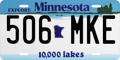 MN license plate 506MKE