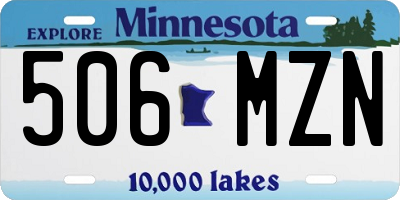 MN license plate 506MZN