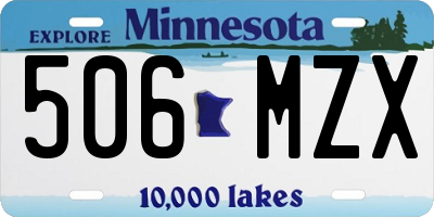 MN license plate 506MZX