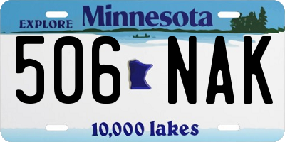 MN license plate 506NAK