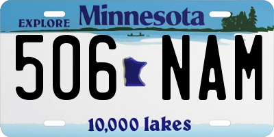 MN license plate 506NAM