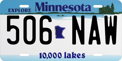 MN license plate 506NAW
