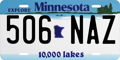 MN license plate 506NAZ