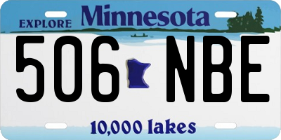 MN license plate 506NBE