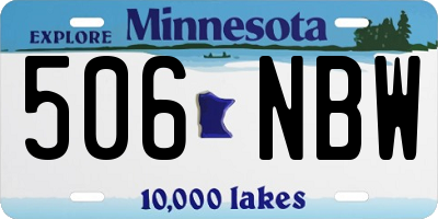 MN license plate 506NBW