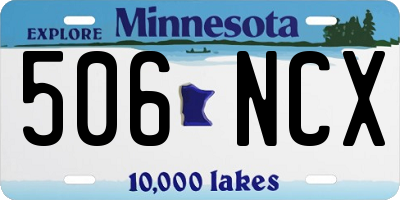 MN license plate 506NCX