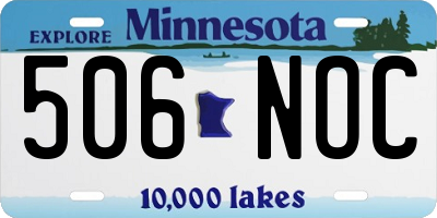 MN license plate 506NOC