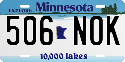 MN license plate 506NOK
