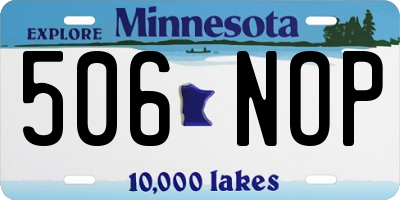 MN license plate 506NOP