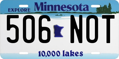 MN license plate 506NOT