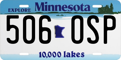 MN license plate 506OSP