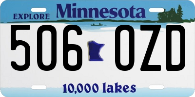 MN license plate 506OZD
