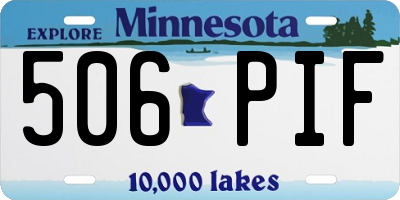 MN license plate 506PIF