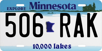 MN license plate 506RAK