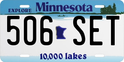 MN license plate 506SET