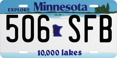 MN license plate 506SFB