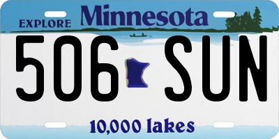 MN license plate 506SUN